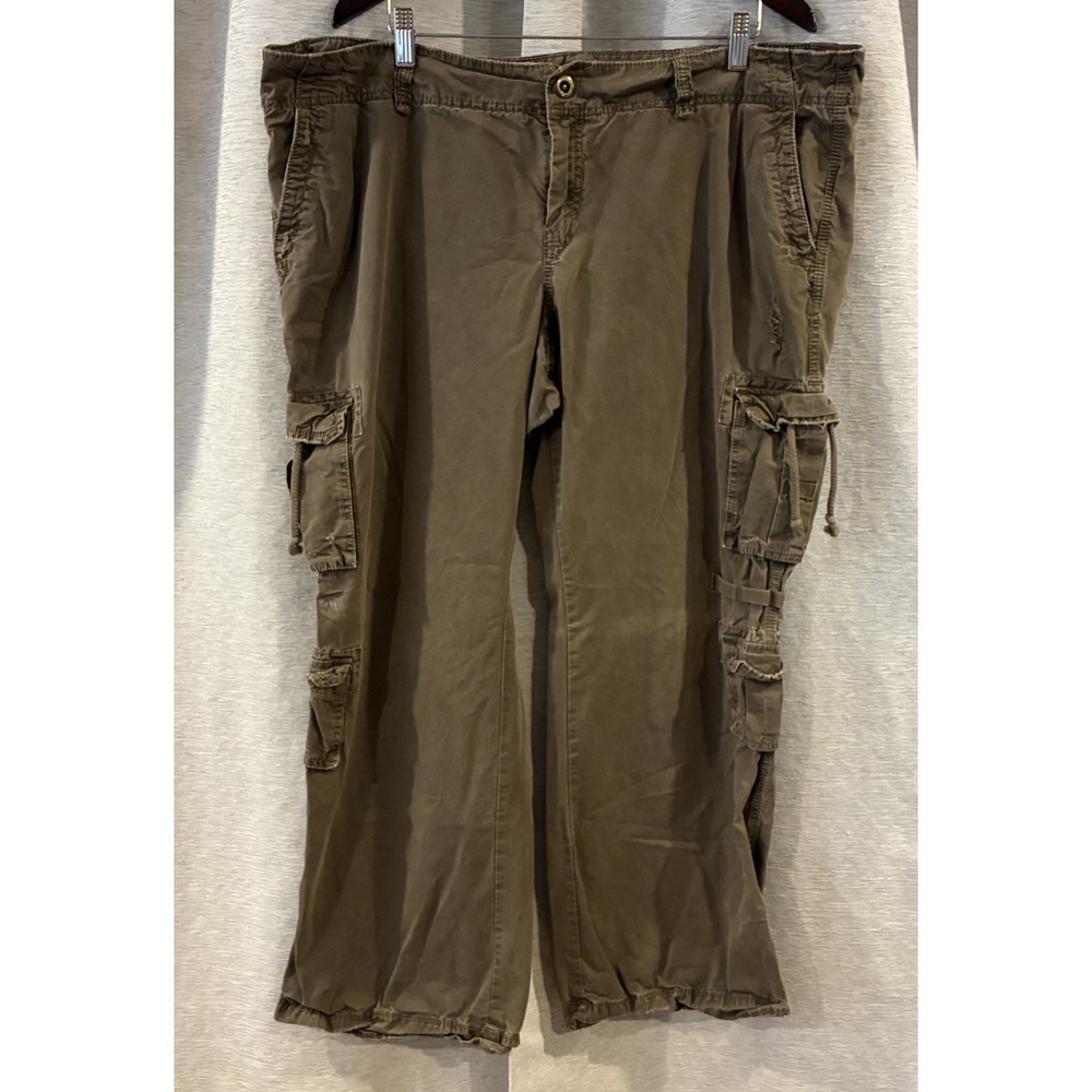Vintage‎ Y2k Old Navy Brown Military Baggy Cargo Pants Women's Plus Size 20
